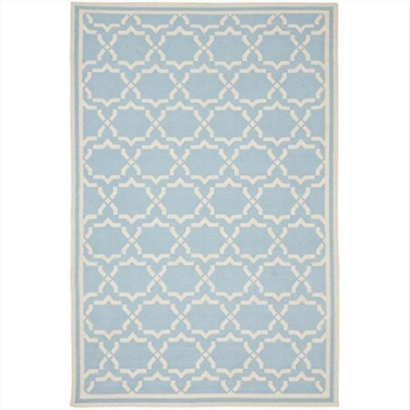 Safavieh 6 Ft. X 9 Ft. Medium Rectangle Contemporary Dhurries- Light Blue And Ivory- Flatweave Rug DHU545B-6